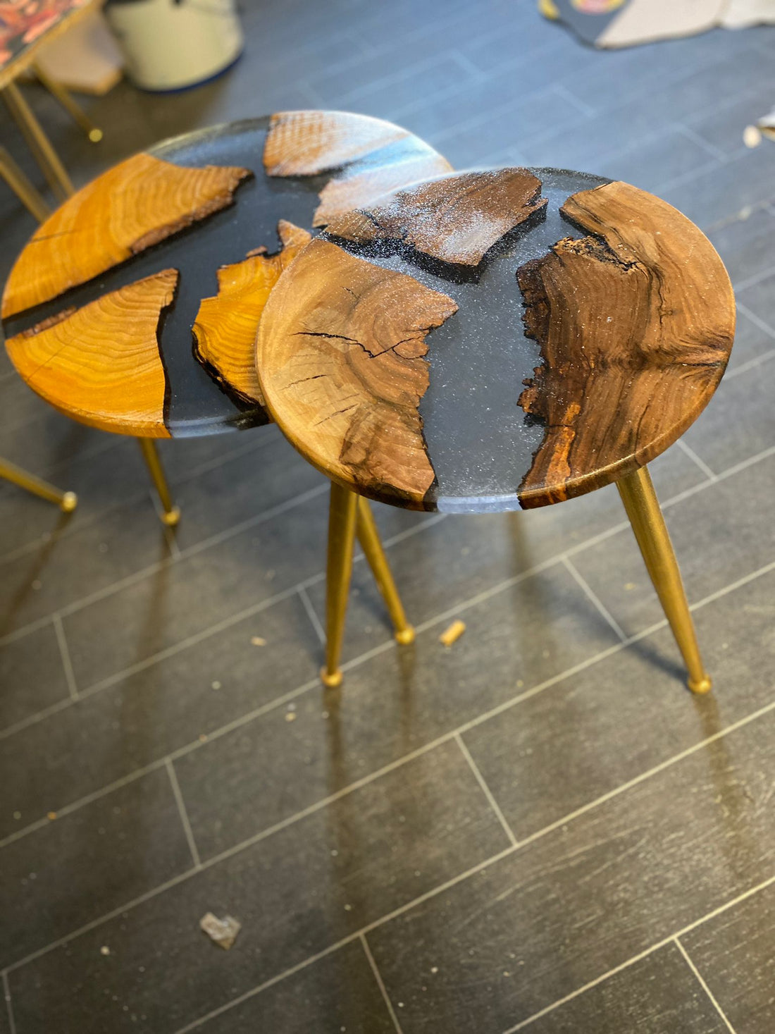 Rustic Epoxy coffee table