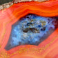 2x Nesting geode tables Yellow Orange geode Resin Art Painting Emerald agate Coffee/side Table