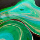 Big Handmade emerald Geode Gold Coffee/table Nesting Epoxy coffee table set