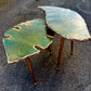 Handmade Green Epoxy Coffee table set Nesting Leaf Coffee/set table set