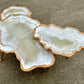 Big Nesting Geode Coffee table white shiny Beige Agate Epoxy Coffee table set