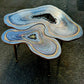 Big Geode Grey Coffee table Silver glitter shiny agate coffee table Nested coffee table set