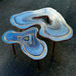 Big Geode Grey Coffee table Silver glitter shiny agate coffee table Nested coffee table set