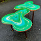 Big Handmade emerald Geode Gold Coffee/table Nesting Epoxy coffee table set