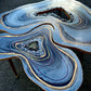 Big Geode Grey Coffee table Silver glitter shiny agate coffee table Nested coffee table set