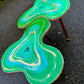 Big Handmade emerald Geode Gold Coffee/table Nesting Epoxy coffee table set