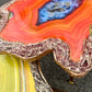 2x Nesting geode tables Yellow Orange geode Resin Art Painting Emerald agate Coffee/side Table