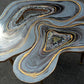 Big Geode Grey Coffee table Silver glitter shiny agate coffee table Nested coffee table set