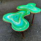 Big Handmade emerald Geode Gold Coffee/table Nesting Epoxy coffee table set