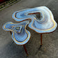 Big Geode Grey Coffee table Silver glitter shiny agate coffee table Nested coffee table set