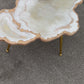 Big Nesting Geode Coffee table white shiny Beige Agate Epoxy Coffee table set