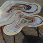 Big Geode Grey Coffee table Silver glitter shiny agate coffee table Nested coffee table set