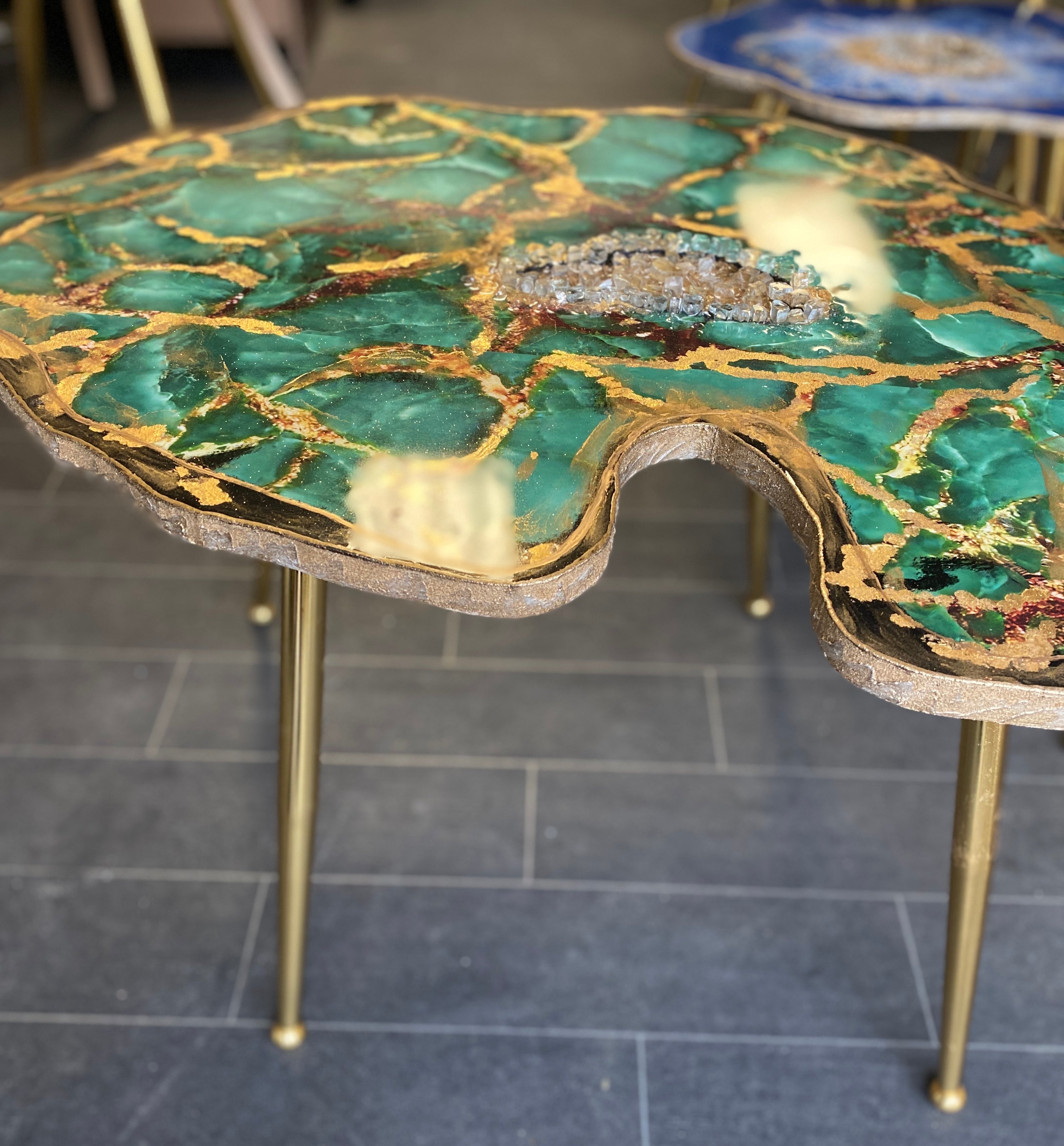 Gold discount epoxy table