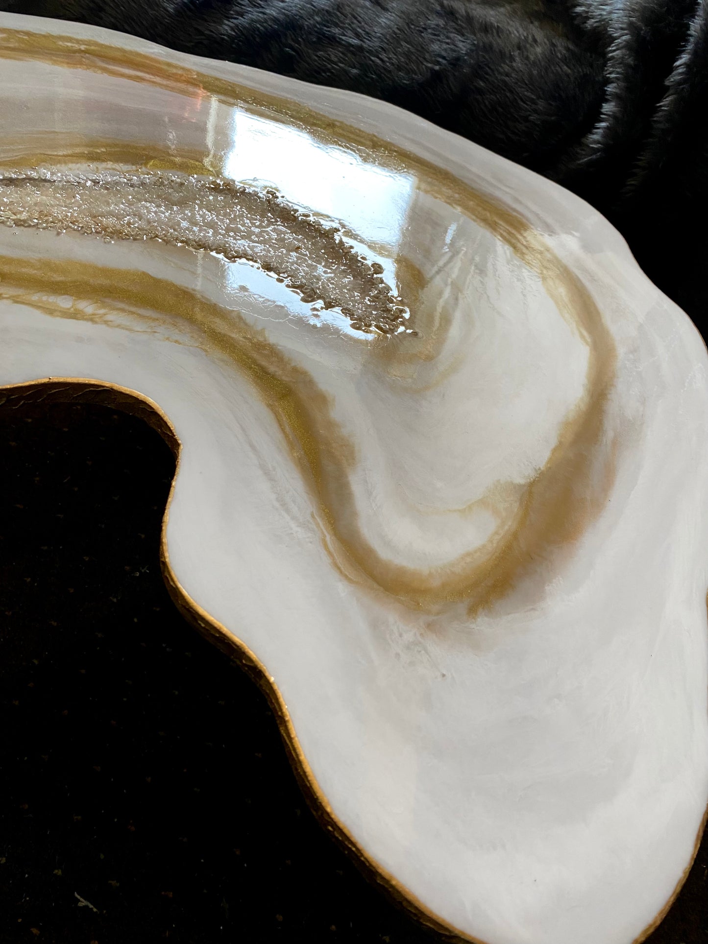 3 x  large handmade geode Resin Nested Coffee tables white gold geode crystals agate artwork coffee table SET gold metal legs